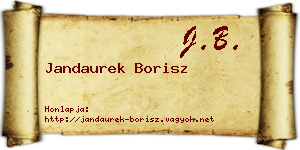Jandaurek Borisz névjegykártya
